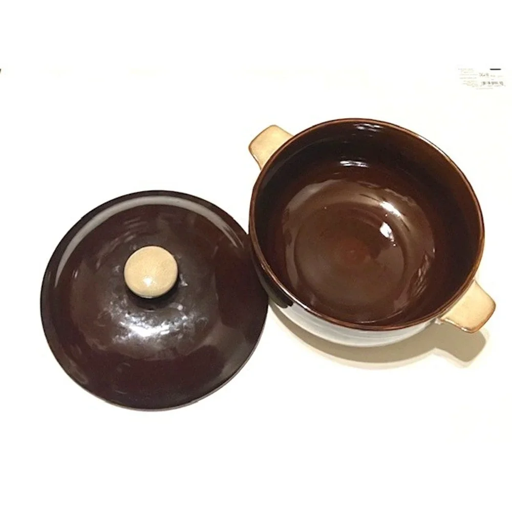 Sango Nova Brown Round Covered Casserole 2 1/2 Qt with Lid